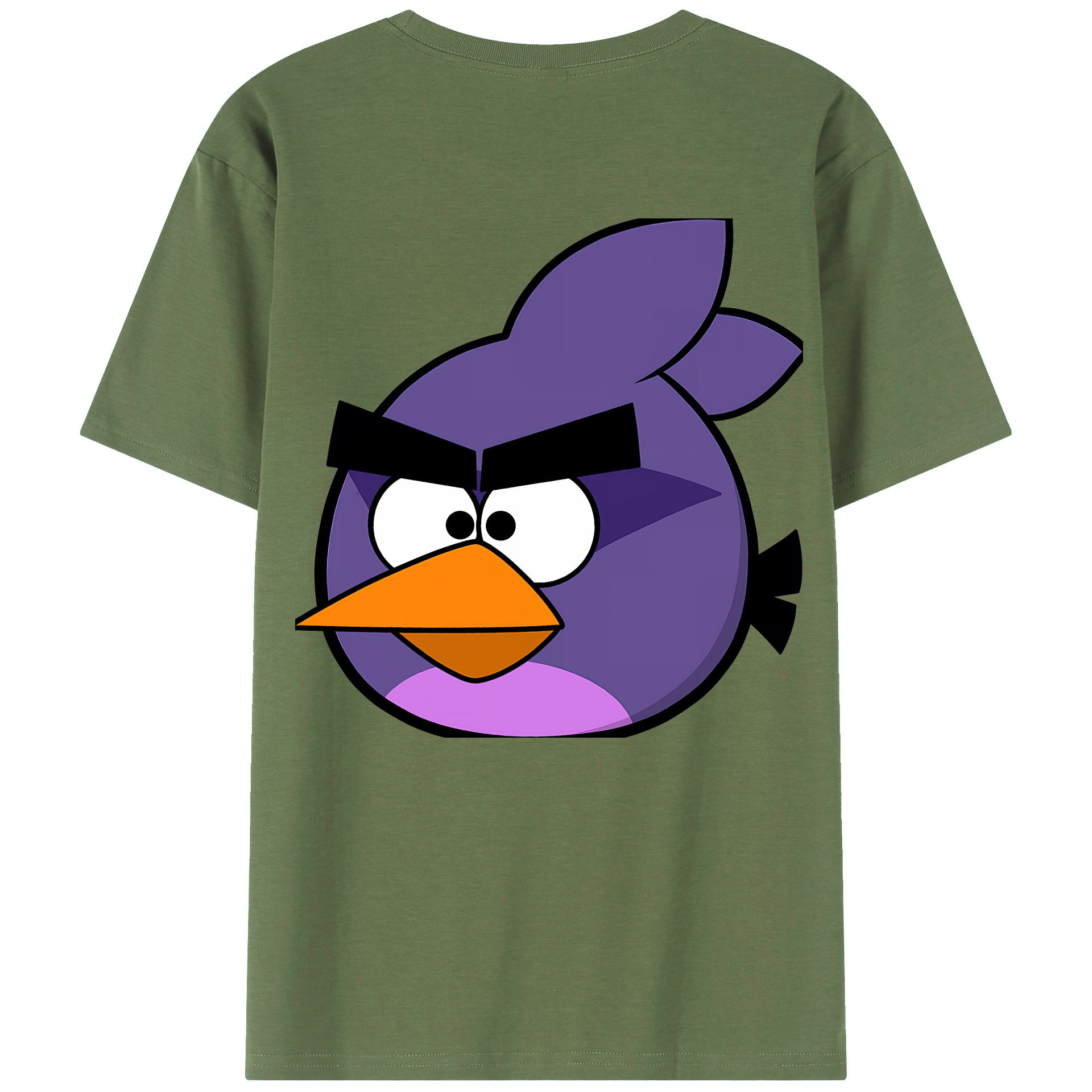 （画像用） Angry Birds アングリーバード 綿100％ メンズ半袖Tシャツ（バックプリント） 通気性